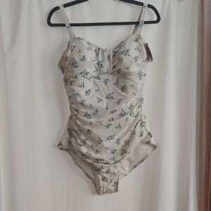 Shade & Shore Blue Floral Swimsuit